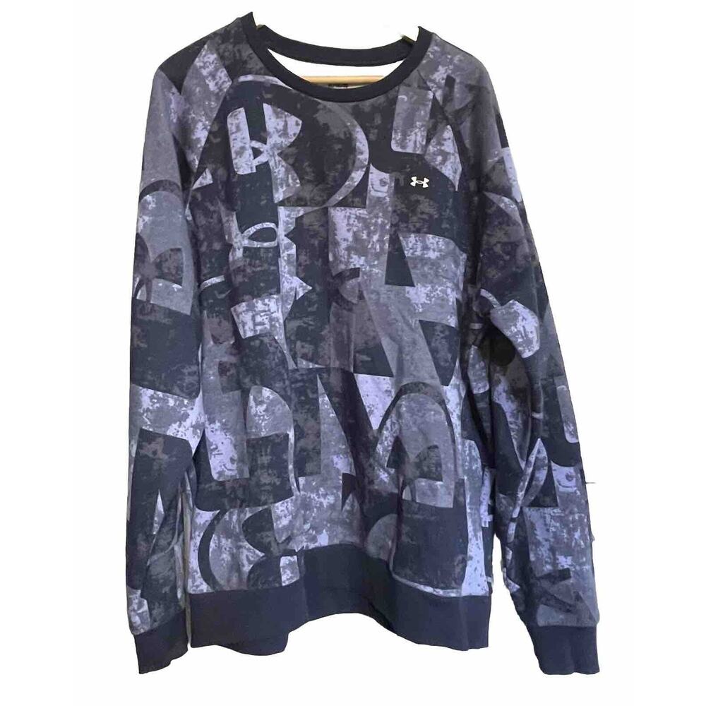 Under Armour UA Sweatshirt Crew Neck‎ Rival Fleece Graphic Branded Mens XL